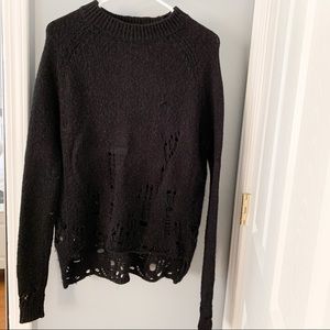 BCBG Maxazria Distressed Sweater